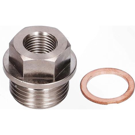 Adaptateur fileté 1/8 NPT vers M18x1,5 avec joint pour sonde de température d'eau, raccord capteur, connecteur filetage, embout de montage, pièce étanche, accessoire automobile, 1 pièce. (1/5)