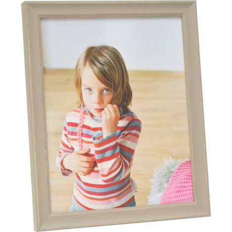 Cadre Photo Bois Fin Peint Beige 16,9 x 16,9 x 1,7 cm (1/3)