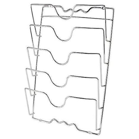 Égouttoir métallique anti-chute à 5 niveaux pour couvercles de casseroles, porte-cuillères et rangement pour couvercles. (1/5)