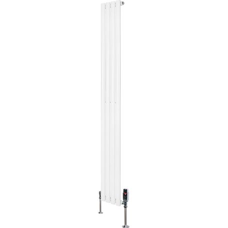 Oval Single Column Radiator & Valves – 1800mm x 240mm – White (1/5)