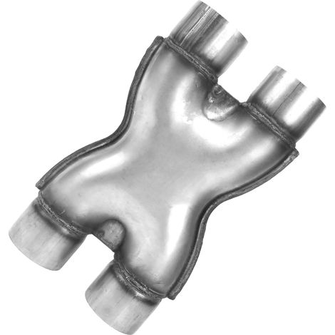 Tuyau d'échappement transversal universel XPipe à double entrée/sortie de 2,5 pouces en acier inoxydable (1/5)