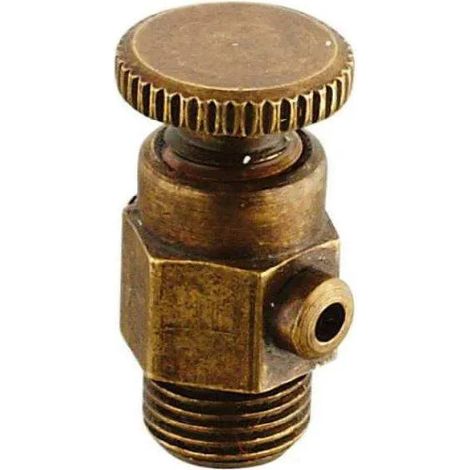 Válvula de vaciado de radiador de latón bruñido 5x10 (1/8") con volante manual (1/2)