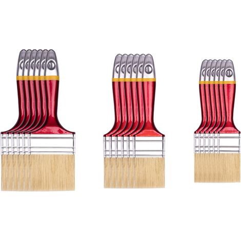 Set de pinceaux Plats 18 pièces, 6 pièces – 25, 50, 75 mm de Largeur, Pinceaux Peintres Set avec Manche en Bois, Pinceaux Vernis Série 33, 18PCS, pinceaux A0283-030500 (1/5)