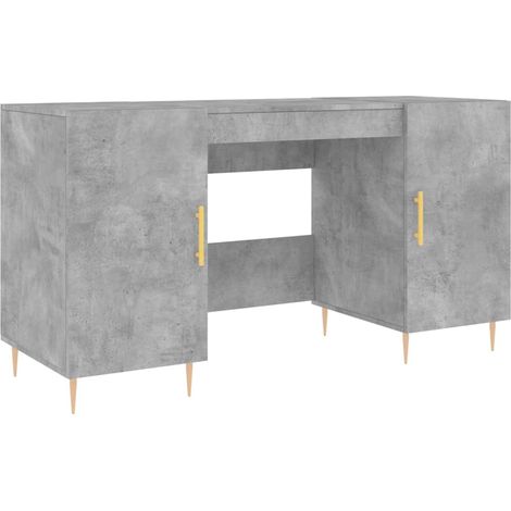 Maison Exclusive - Schreibtisch Betongrau 140x50x75 cm Holzwerkst