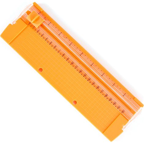 Coupe-papier A4, échelle précise, mini-coupe-papier portable orange avec rail mobile, convient aux écoles et aux bureaux. (1/5)