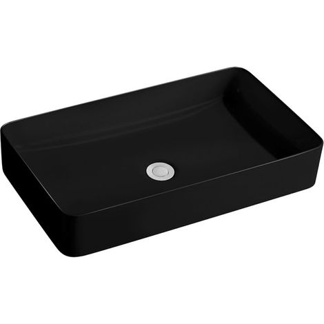 Beitz & Walz AqvaCeramica Aufsatzbecken "SlimRim" o. Überl. 605 x 350 mm mattschwarz (1/2)
