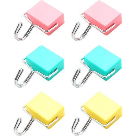 6er-Pack Magnethaken, schlichte und kreative quadratische Haken, Magnethaken für Küchenkühlschränke, Magnethaken ohne Bohren (1/5)