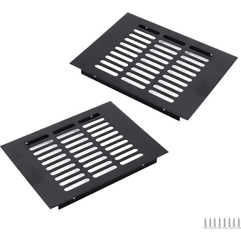 Lüftungsgitter – 2er-Pack – Aluminium – Schwarz – 200 x 150 mm – Für Schränke und Türen (1/5)