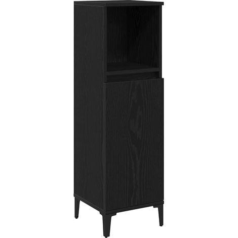 Maison Exclusive - Mobile da Bagno Rovere Nero 30 x 30 x 100 cm Legno multistrato