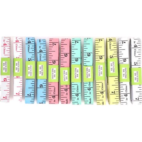 Set mit 12 Metern flexiblem 150 cm/60"-Nähband für Schneider, flaches Körpermaßband (1/5)