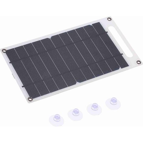 DECDEAL USB-Solarpanel, tragbar, 7,8 W, 6 V, 1300 mA, Solarpanel mit Saugnapf für Reisen, Camping, Wandern