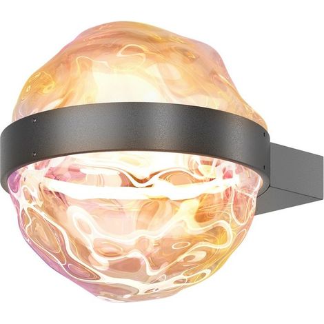 Maytoni Misterio Appliques murales modernes en forme de globe, intensité variable, noir, 2 700 K, 650 lm, abat-jour coloré