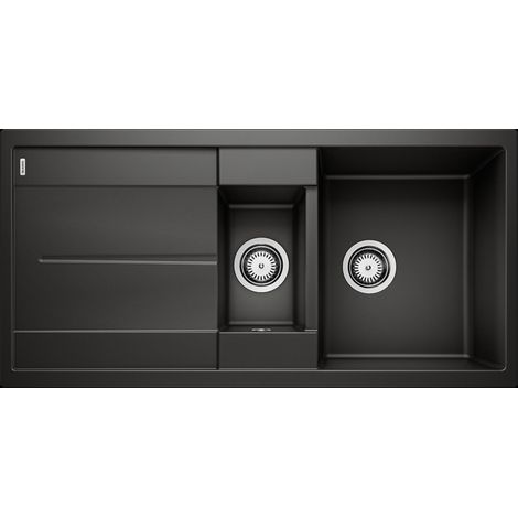 Evier Blanco Metra 6S Silgranit - NOIR - Vidage : Manuel