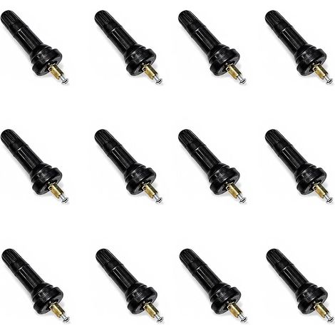 12PCS embouts de valve pour capteur Valves Capteur Pression Pneu TPMS, Pressure Sensor Valve En Caoutchouc EPDM Et Cuivre Pour Valve TPMS, Kit Reparation Valve TPMS Avec Capuchons (1/5)