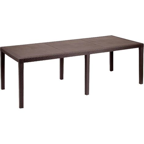 Dmora – Table de jardin extensible 10 places – Mécanisme d'extension centrale – Fabriquée en Italie – 90x150x72h cm – Marron