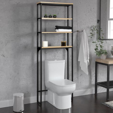 Estantería DETROIT de 4 estantes de diseño industrial sobre WC (1/4)