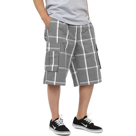 Short Homme Pantalon Cargo à Carreaux, Taille S-5XL, Coupe Décontractée, Tissu Respirant, Idéal Quotidien & Travail (1/3)
