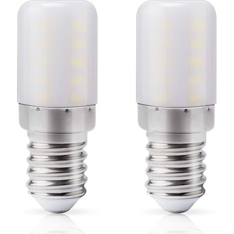 Confezione da 2 lampadine LED E14 per frigorifero, 3W, luce bianca calda 3000K