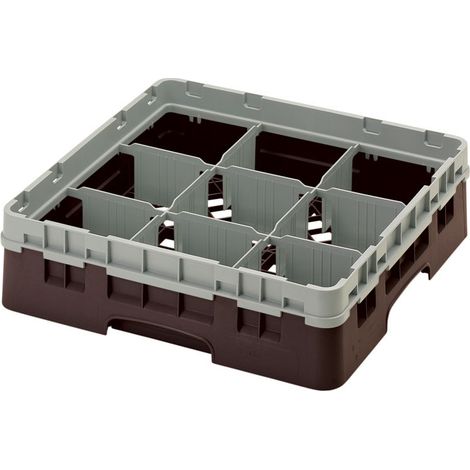 Casiers de lavage - 9 compartiments verres - Haut max 9.2 cm - 50 x 50 x 14.3 cm - Lot de 5 - Cambro