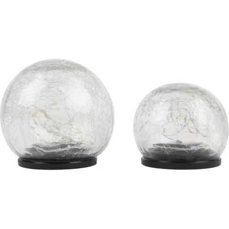 Ensemble de boule de verre solaire lumières de jardin Lampe solaire blanc chaud (1/4)