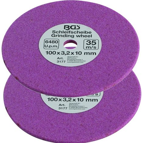 Bgs Technic – Meules 3,2 mm pour affûteuse de chaîne de tronçonneuse – Lot de 2 – Compatible avec chaînes 1/4, 0,325, 3/8 – Pour affûtage précis