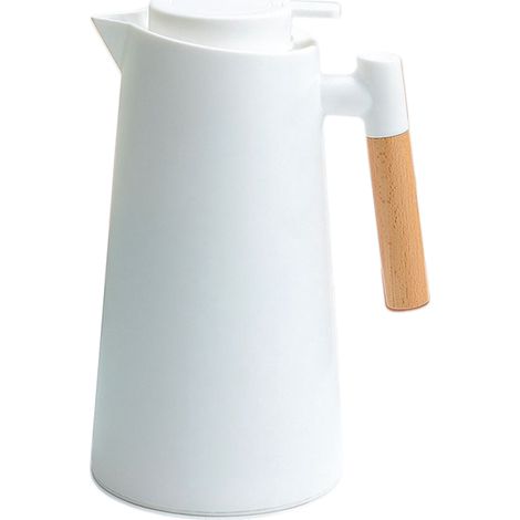 Carafe isotherme 1 L à double paroi sous vide, avec poignée en bois, idéale pour le thé ou le chaud. Maintient les aliments chauds et froids. (1/5)