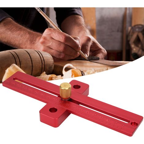 Anreißlineal für Holzbearbeitung, Lochlineal, T-Lineal aus Aluminiumlegierung, Anreißwerkzeug für Holzbearbeitung, Typ C 200 mm (1/5)