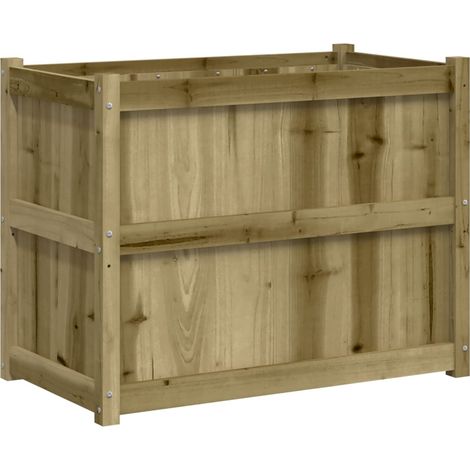 Vassoio per fioriera aiuola rialzata piante fiori terrazza giardino 90 x 50 x 70 cm legno di pino impregnato marrone 020038003