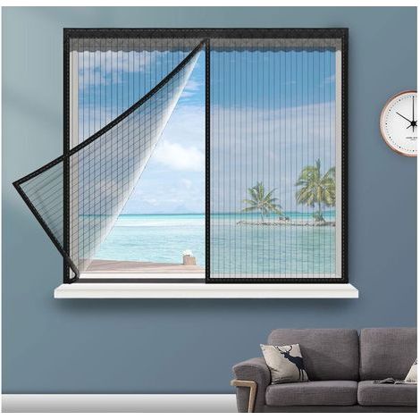Magnetisches Fliegengitter, 130 x 150 cm, engmaschiges, knitterfreies Gewebe, bohrfreie Montage, waschbar und abnehmbar (1/4)