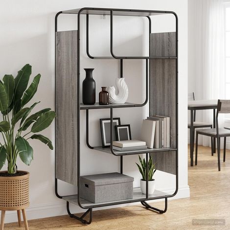 vidaXL Buffet haut Sonoma gris 80 x 37,5 x 144 cm Bois d'ingénierie (1/5)