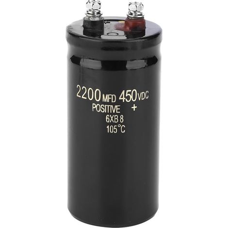 Sollbry Condensador electrolítico de perno de 450 V y 2200 uf, condensador dieléctrico de electrólisis de aluminio. (1/5)