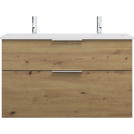 burgbad Eqio lavabo en fonte minérale avec 2 trous pour