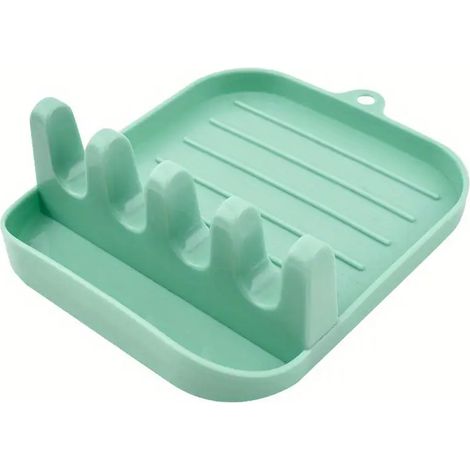 1-teiliger Küchen- und Haushalts-Topfdeckelhalter - Spatelhalter - multifunktionaler, leicht zu reinigender Suppenkellenhalter - Küchenaufbewahrungsregal (grün)