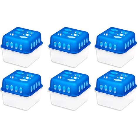 Lot de 6 déshumidificateurs absorbeurs d'Humidité carré compact, contenance 400 g - Hauteur 11,5 x Longueur 14 x Profondeur 14 cm (1/5)