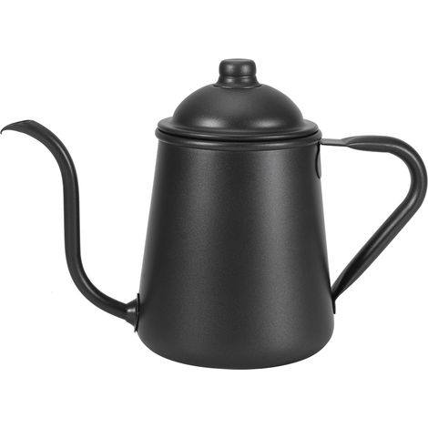 Cafetière portable 900 ml en acier inoxydable noir à col long et étroit pour usage domestique (1/4)