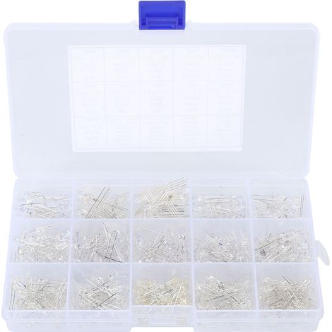 Lot de 300 diodes LED Miniwatt à économie d'énergie, tête ronde en forme de goutte, pour projets électroniques DIY et éclairage décoratif. (1/5)