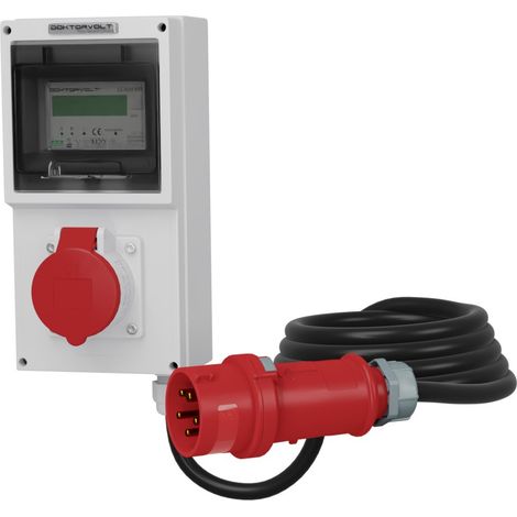 Compteur d'électricité portable MID, prise 16 A, câble 5 × 2,5 mm², Doktorvolt DV-4326-ML