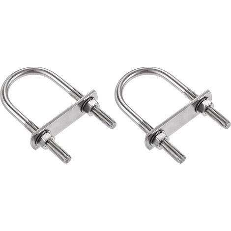 Rond Boulon U 1.65"(42mm) Largeur Interne 100mm Longueur Acier M8 avec écrous Plaque Rondelles 2 Ensembles (1/5)
