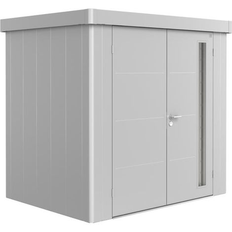 Gerätehaus Neo 1B Doppeltür silber-metallic