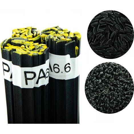 Rosfix PA 6.6 Schweißstab – Kunststoff-Schweißdraht Schwarz 100g  Drähte 42cm, 8mm Band, 3,5mm Dreieck  Für Kühler, Ventilatorgehäuse  Schweißzubehör