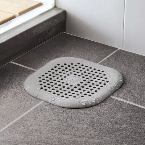 Filtre anti-cheveux en TPR pour bonde de douche, facile d'entretien, blanc. (1/5)