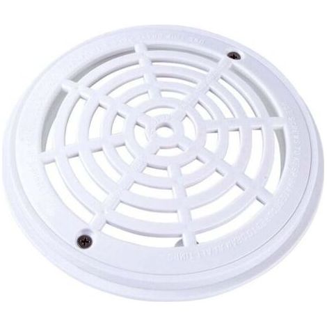 Grille bonde de Fond Ronde pour Piscine - Diam 18 x20.3cm - Blanc (1/4)