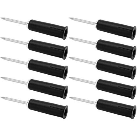 10 pièces Connecteurs Banane à Pointe de Perçage, Apparence PVC, Pins de Conversion Isolés 2mm à 4mm pour Multimètre, Noir (1/5)