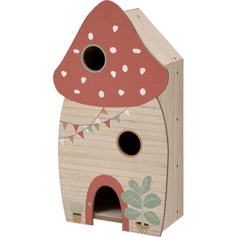 Jeu maison champignon pour enfant en bois - Longueur 33 x Profondeur 19 x Hauteur 60 cm -PEGANE- (1/4)
