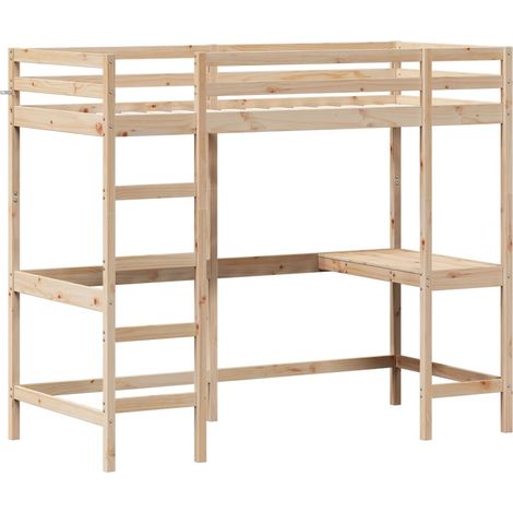 Loft Bed without Mattress 90x200 cm Solid Wood Pine vidaXL