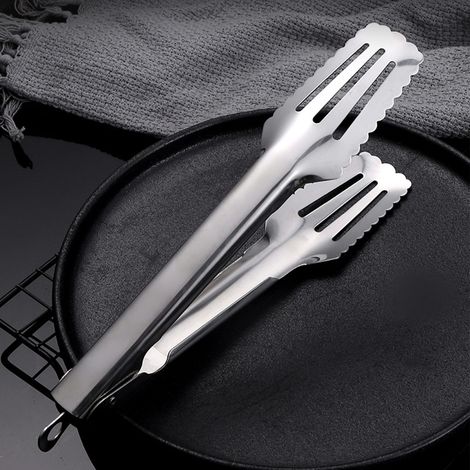 Dicke, nicht magnetische, komplett aus Edelstahl gefertigte Grillzange für Grillabende, Braten und Buffets (1/5)