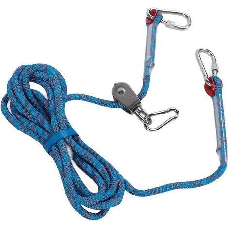 Câble d'attache réfléchissant pour chien avec poulie rotative à 360 degrés, idéal pour le camping et les cours d'extérieur (16 pouces). (1/2)