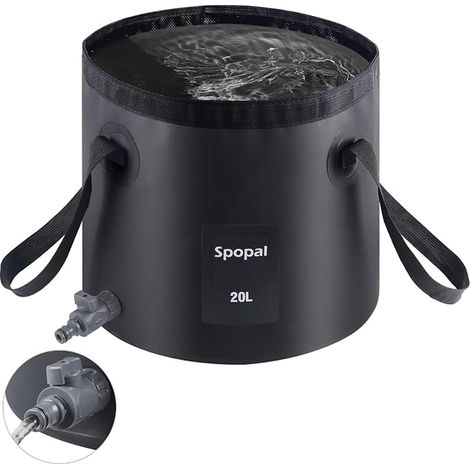 Collapsible Bucket, Tap, 20L Capacity, Portable Foldable Fishing Bucket (1/5)