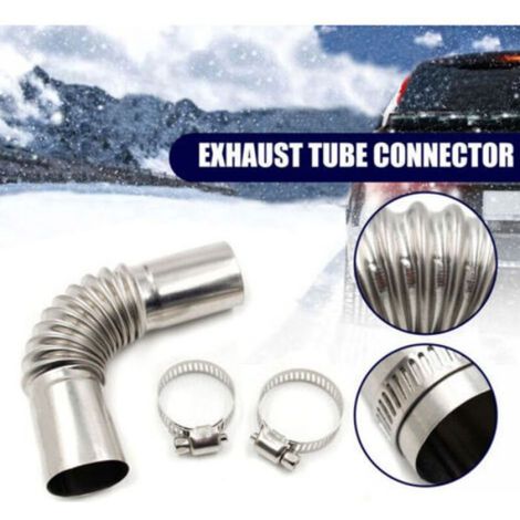 Raccord coudé inox 25 mm pour tuyau d’échappement – 2 pinces (1/4)