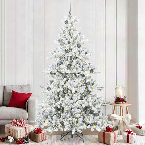 Albero di Natale Artificiale con Rami Pieghevoli Bianco 240 cm vidaXL (1/5)